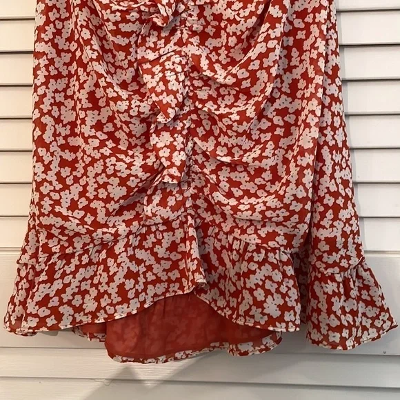 ASTR The Label Floral Ruffle Mini Lined Ruched Front and Back Dress - Picture 3 of 10